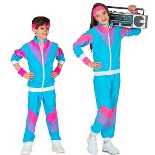 Blå 80er joggingdragt kostume