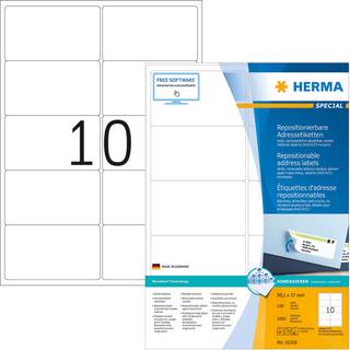 HERMA etiket aftagelig 99,1 x 57 mm, 1000 stk.