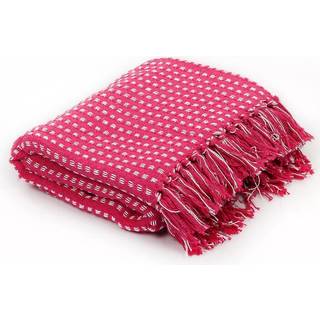 plaid 125x150 cm bomuld firkanter lyserød