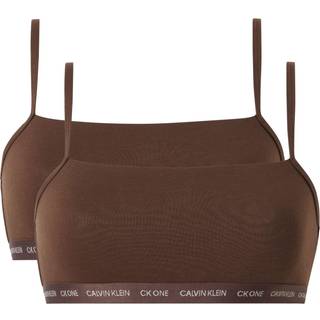 Calvin Klein 2-pak One Cotton Unlined Plus Bralette - Darkbrown - XX-Large
