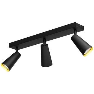Lucande loftlampe Angelina, 3 lyskilder, sort/guld
