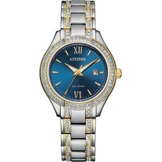Citizen FE1234-50L Silhouette Crystal Two Tone Eco-Drive Watch - W92982