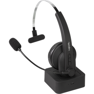 LogiLink Bluetooth mono headset with charging stand microphone