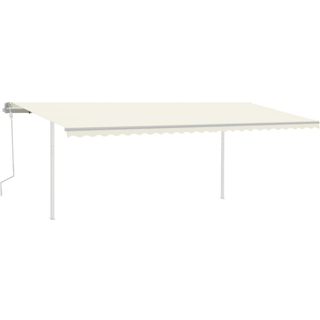 Markise M. Stolper 3X2,5 M Manuel Betjening - Gul og hvid / 6 x 3.5 m