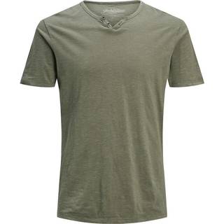 Melange Split Hals T-shirt