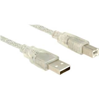 Delock USB-A 2.0 kabel han til USB-B 2.0 han 1,5m - Transparent