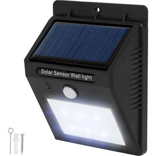 LED lampe med bevægelsessensor og solceller - sort