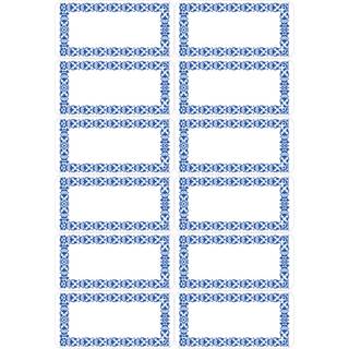 Herma stickers med blå ramme til sylteglas, 4 ark med 12 etiketter
