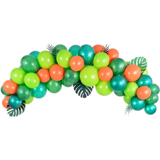 Ballonguirlande Dino Tema 2m Grøn Orange – Fleksibel DIY Dekoration til Børnefest