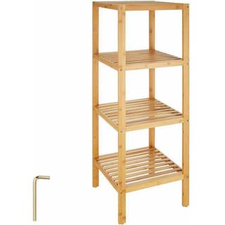 Reol i bambus, 4 hylder 33x33x97cm - brun