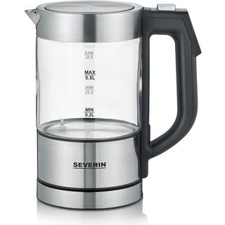 SEVERIN Elkedel WK 3458 - brushed stainless steel/glass - Børstet rustfrit stål/glas - 1100 W