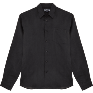 Vilebrequin Caroubis linen shirt - black - EU 43