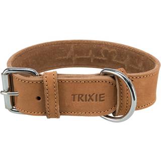 Trixie Rustic fatleather collar Heartbeat M: 38-47 cm/40 mm brown