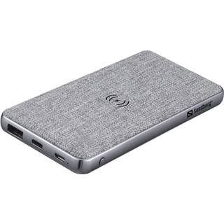 Sandberg Powerbank 10000 PD20W+Wireless. Trådløs oplader og Powerbank. 10.000mAh. Grå