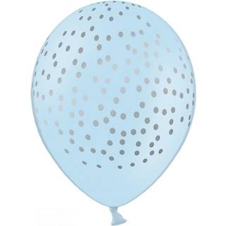 6 stk. Balloner pastel babyblå sølvprikker – Elegant 30 cm festdekoration til enhver lejlighed