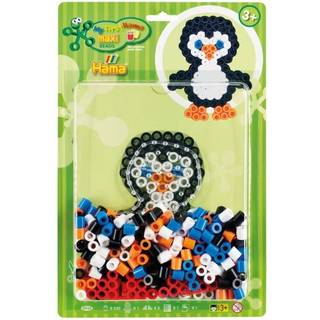 Hama Maxi Perlesæt - Pingvin 250 Maxi Perler + Pingvin Perleplade