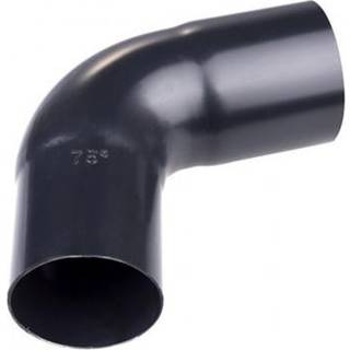 Plastmo bøjning, PVC, sort, 75° - Ø90 mm