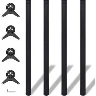 4 bordben, justerbar højde, børstet nikkel, 1100 mm