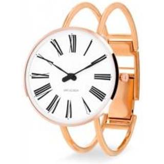 Arne Jacobsen - Roman Ur Bangle m. hvid skive og IP Rosaguld bangle Ø34