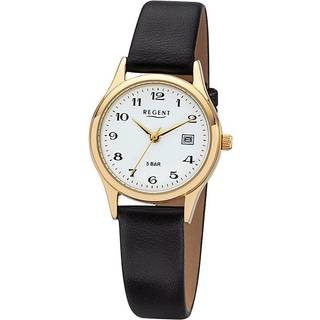 Regent F-835 Damenuhr Goldfarben mit Lederband