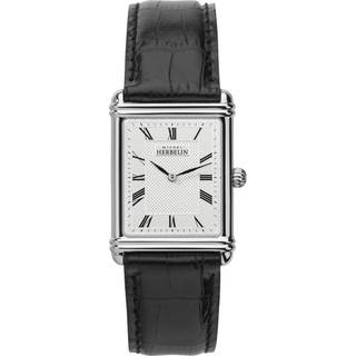 Herbelin 17468AP08 Art Deco Black Leather Strap Watch - W03122