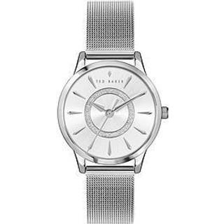 Ted Baker Silver Glitter Mesh Watch - Silver