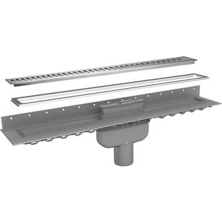 Purus afløbsrendesæt Line Rib 900 m/Ø75mm lodret udløb 154.902 inkl. vandlås