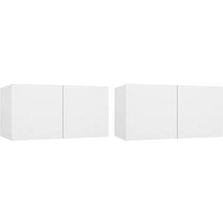 væghængte tv-skabe 2 stk. 60x30x30 cm sonoma-eg