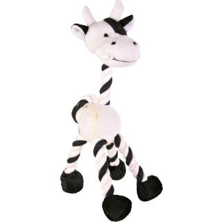 Trixie Animal with rope & tennis ball plush 28 cm blackd