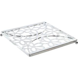 Dækkeserviet DKD Home Decor Sølvfarvet Metal Plastik 18 x 18 x 1,5 cm