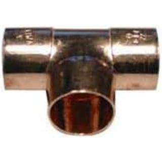 Lodde tee 22 mm. Med loddemuffer
