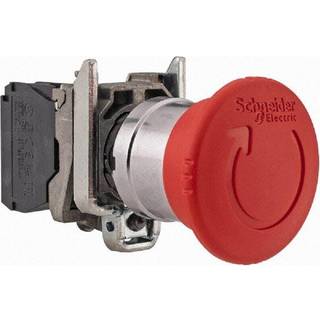 Schneider Electric Harmony nødstop komplet med ø40 mm paddehoved i rød farve med tryk/drej funktion og 2xnc, xb4bs8444