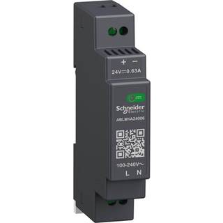Schneider Modicon strømforsyning til DIN-skinne med 24 VDC 15 W-0,6 A udgang og 100-240 VAC 1-faset forsyning