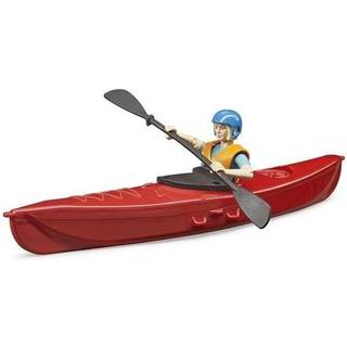 Bruder Bworld - Kajak med figur (63155) - i aldre (4) og opsvinget kajak og padler udstyret med hjelm og padle