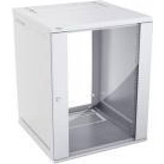 Actassi 19'' Væg Rack Flad-pak med Glasdør, BDH: 600x600x752, 15HE, Lysegrå