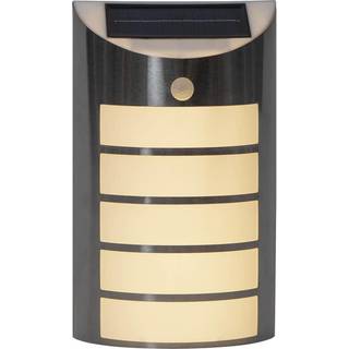 Star Trading - Solar Cell Lighting - Solar Cell Wall Lamp Wally - Silver - 26,5 cm
