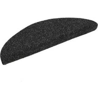 trappemåtter selvklæbende 10 stk. 56x17x3 cm sorte halvrunde