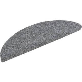 selvklæbende trappemåtter 10 stk. 56x17x3 cm tuftet lysegrå