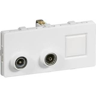LK FUGA antenne/dataudtag 2 modul TV, R og RJ45 sløjfedåse, type TD304, hvid