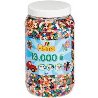 Hama Midi, perler, 13.000 stk., mix 58, 6 standardfarver [Levering: 1-2 dage]