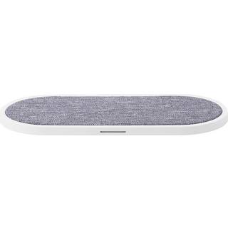 GEAR Wireless Dual QI Charger USB-C Port 2x10W White with Grey Textile