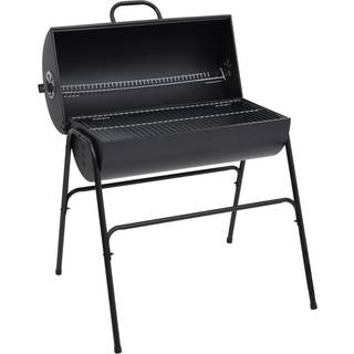 tøndegrill med 2 grillriste 80x95x90 cm stål sort