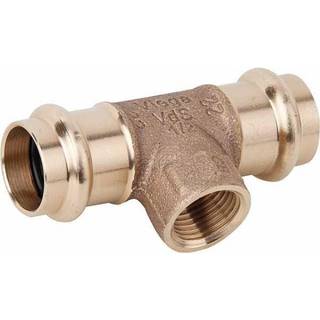 Viega Sanpress T-stykke 22 x 1/2" x 22 mm rødgods