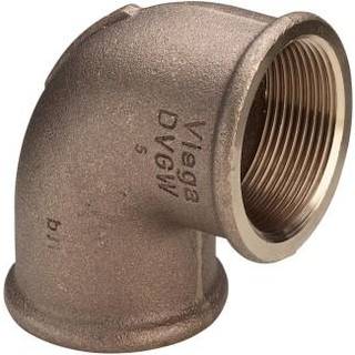 Viega Bøjning 90° muffe/muffe 1" x 3/4" rødgods