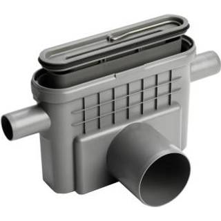 Unidrain Udløbshus m/vandret udløb Ø75 mm inkl. vandlås og to vandrette sideindløb Ø40/32 mm