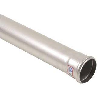 Afløbsrør 110 mm 150 cm med O-ring og muffe Rustfri