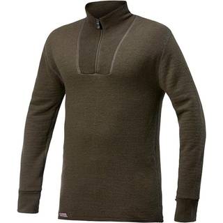 Woolpower Zip Turtleneck 400 Longsleeve størrelse XXS farve olivengrøn