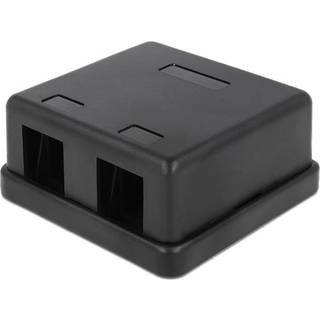 DeLOCK Keystone boks, 2 porte, plast, sort
