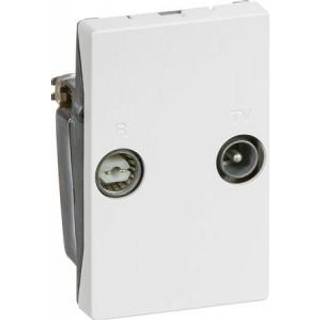 LK FUGA antenneudtag TV og R sløjfedåse T2 2 stik type TD212E, Class A+ 1½ modul, hvid