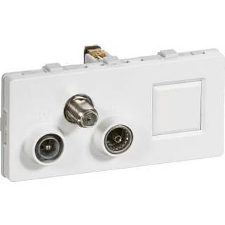 LK FUGA antenne/dataudtag 2 modul TV, R, SAT, og RJ45 slutdåse, type TD352, hvid